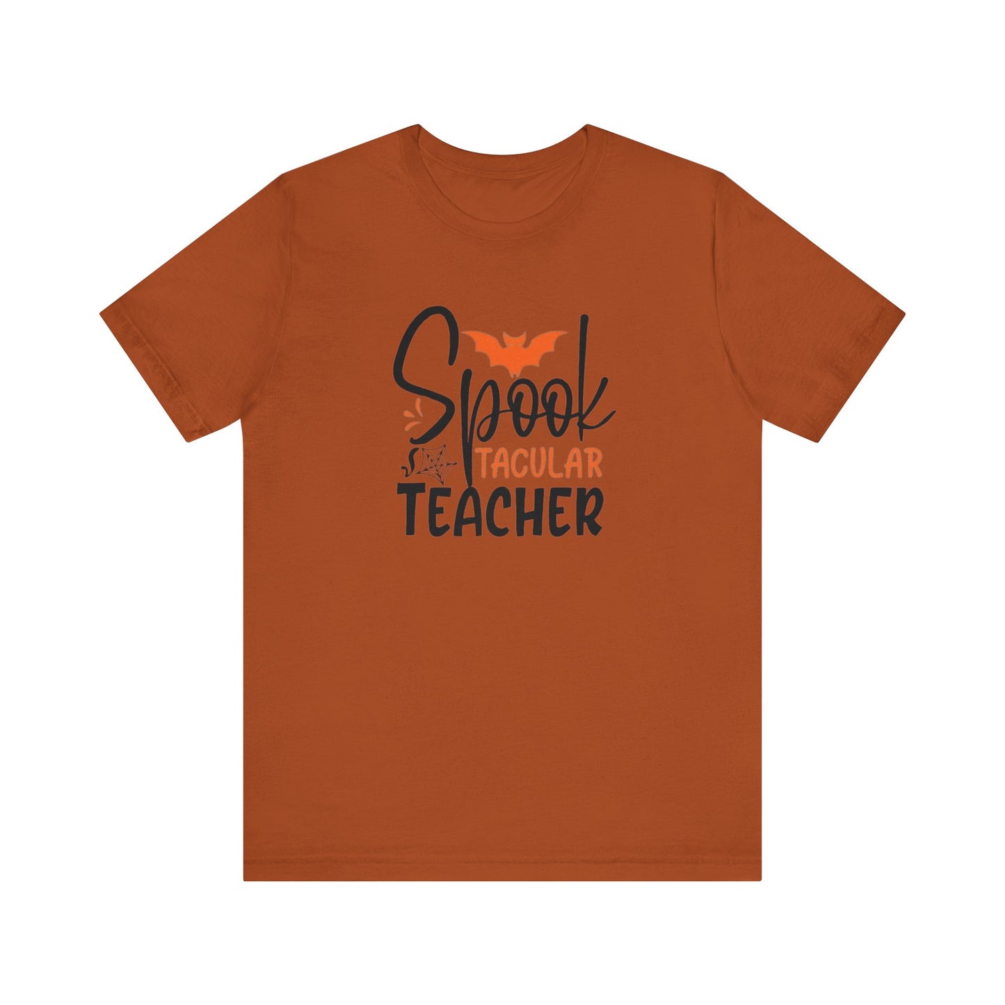Teachers Halloween pumpkin, patch, Unisex Jersey Short Sleeve Tee, spectacular teacher, teacher, Halloween shirts