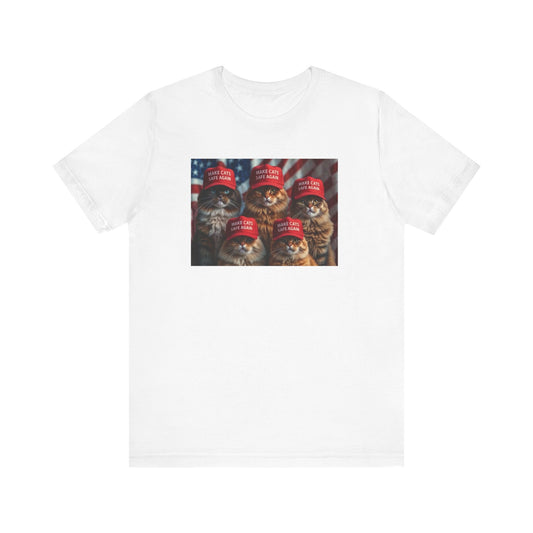 Funny Trump Make Cats Safe Again Unisex Tee, Political Cat Lover T-Shirt, Election Humor Gift, Anti-Trump Tee, Trump Supporter Gift