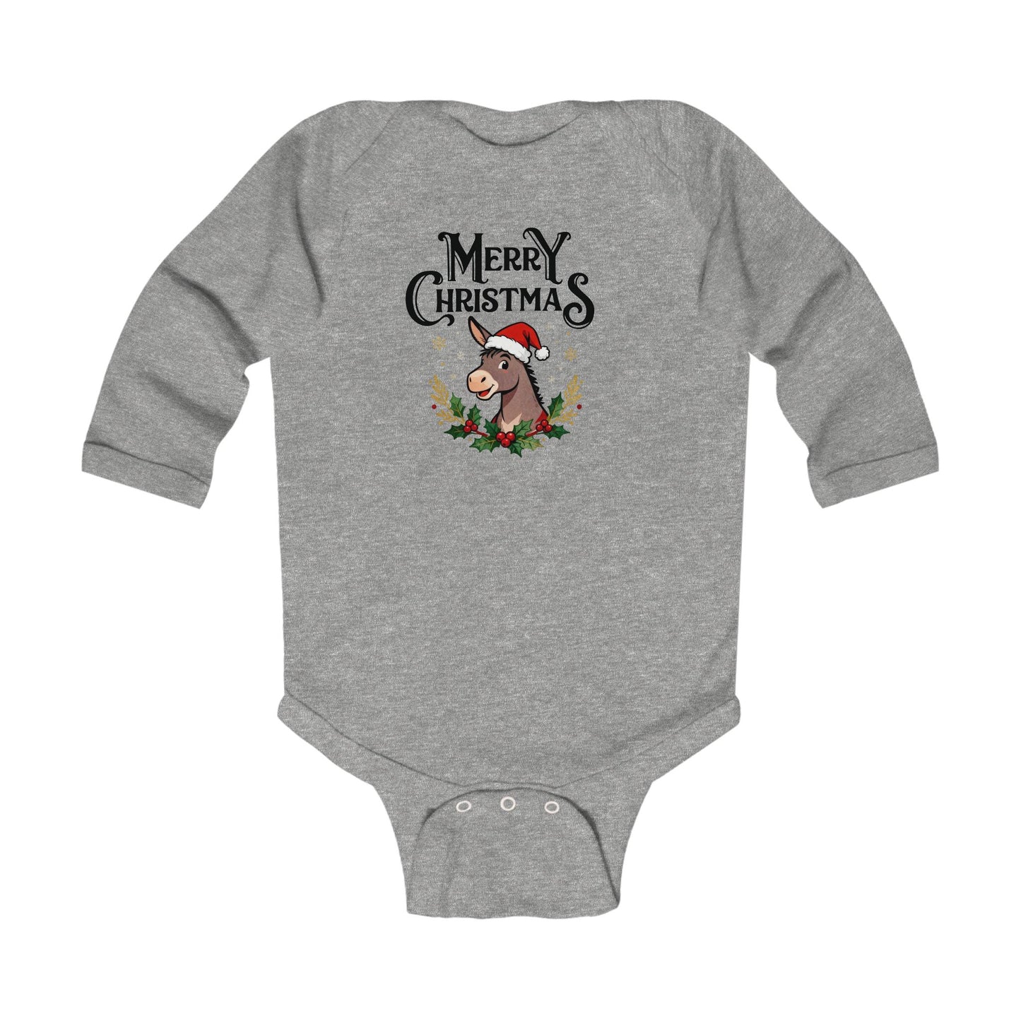 Merry Christmas Infant Bodysuit | Holiday Santa Hat