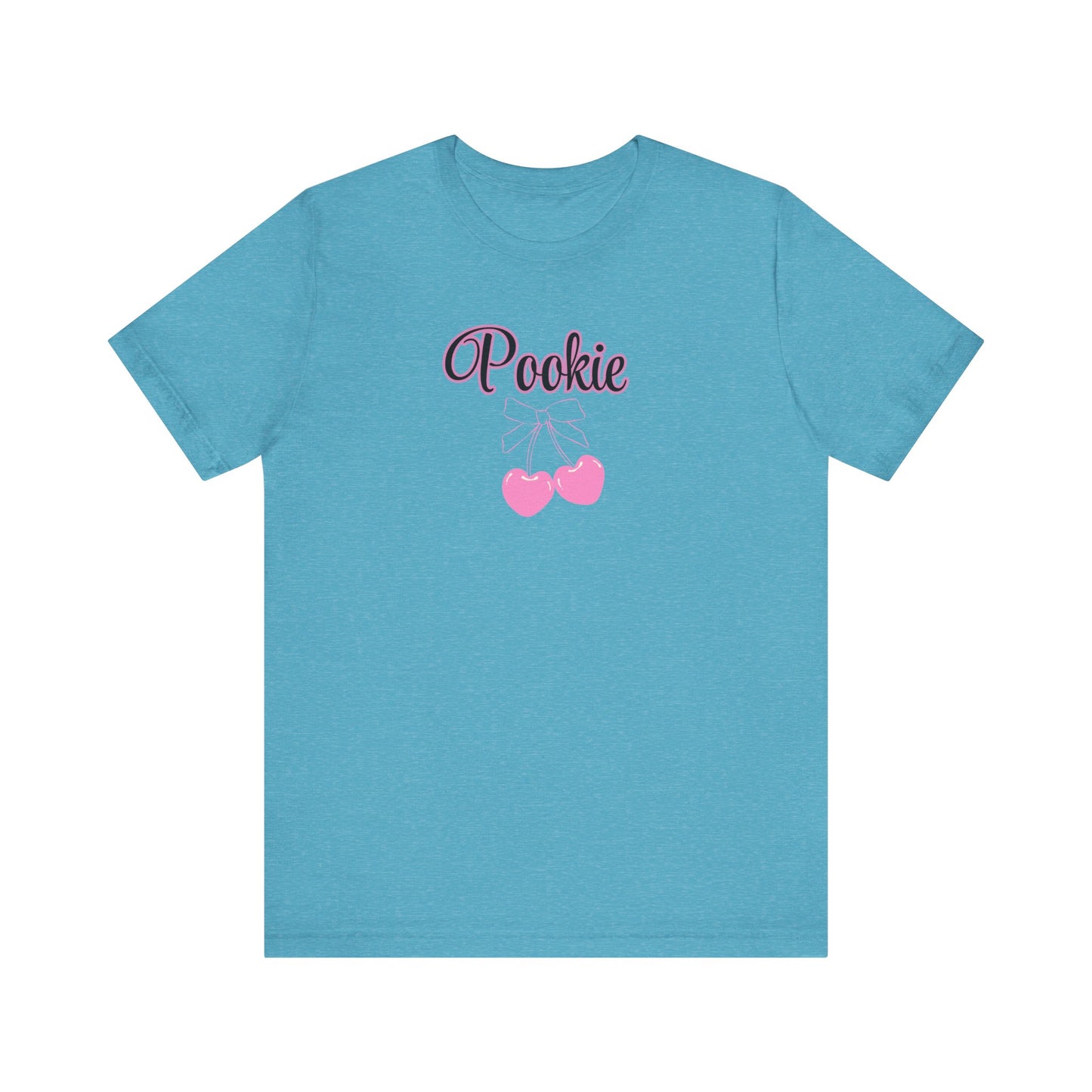 Pookie coquette style cherries Unisex Jersey Short Sleeve Tee, great shirt for teens, birthdays, Christmas, and back to school