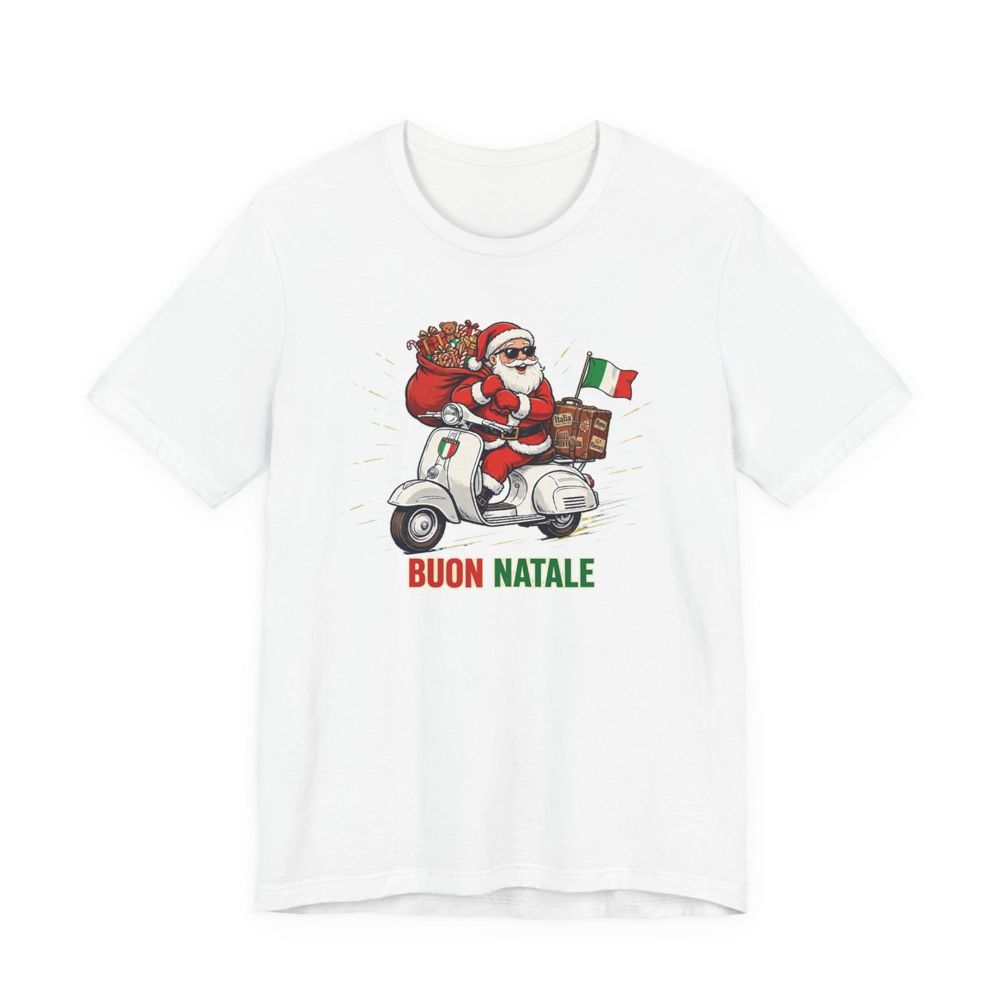 Buon Natale Scooter Santa T-Shirt — Italian Christmas Tee
