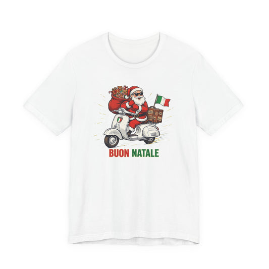 Buon Natale Scooter Santa T-Shirt — Italian Christmas Tee