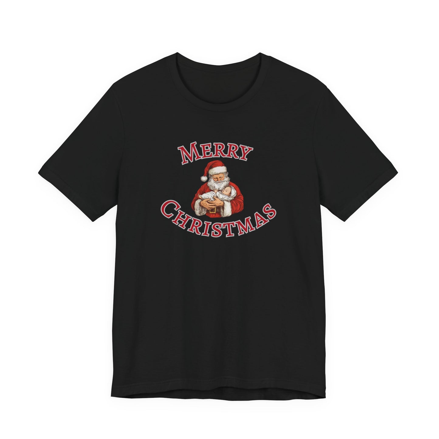 Santa Claus Illustration Merry Christmas T-Shirt | Holiday Graphic Tee