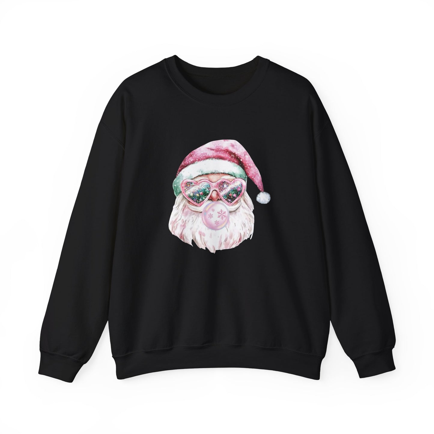 Pink Santa with Goggles Crewneck Sweatshirt | Festive Retro Christmas