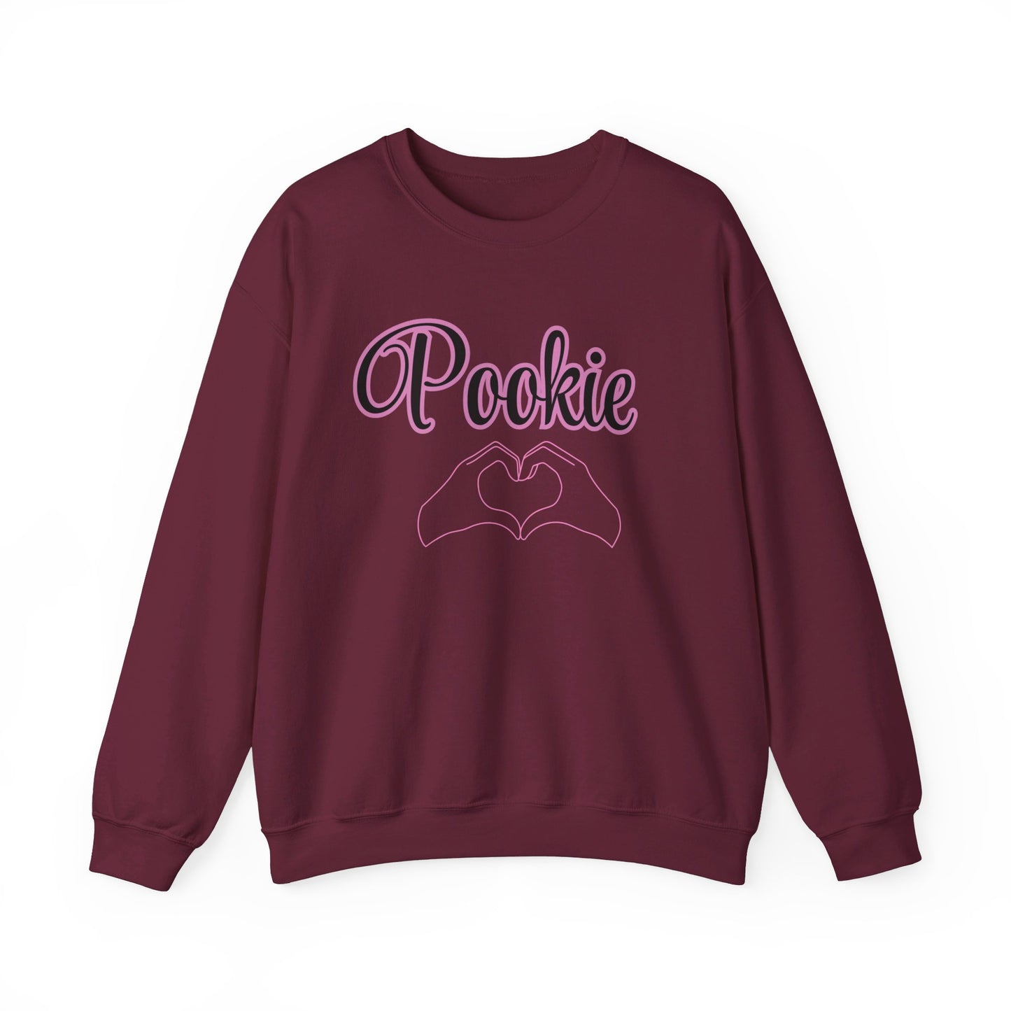 Pookie coquette heart hands shirt Unisex Heavy Blend™ Crewneck Sweatshirt, great coquette style shirt for teens back to school birthdays and Christmas sweatshirt