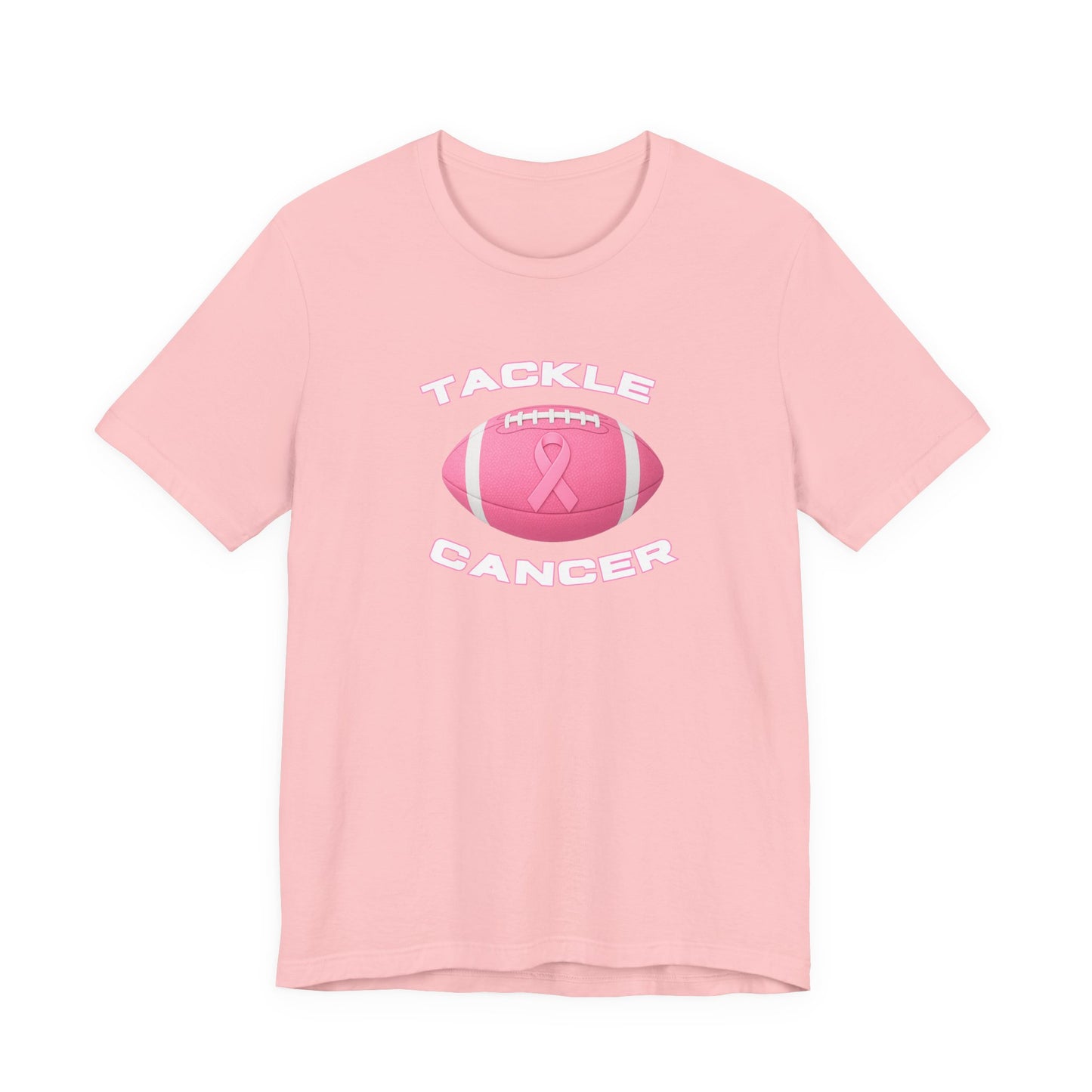 Tackle Cancer Awareness Tee, Unisex Pink Ribbon T-Shirt, Football Support Shirt, Gift for Cancer Fighters, Breast Cancer Awareness Apparel