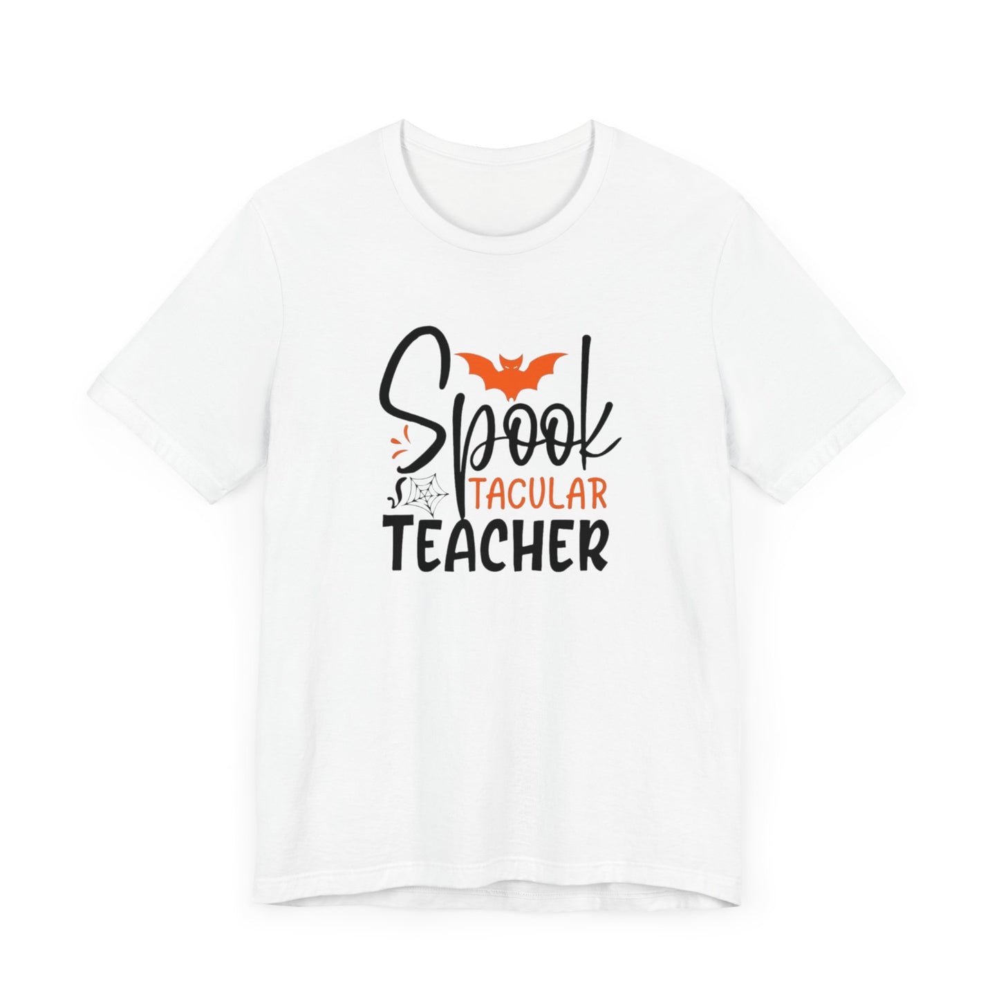 Teachers Halloween pumpkin, patch, Unisex Jersey Short Sleeve Tee, spectacular teacher, teacher, Halloween shirts