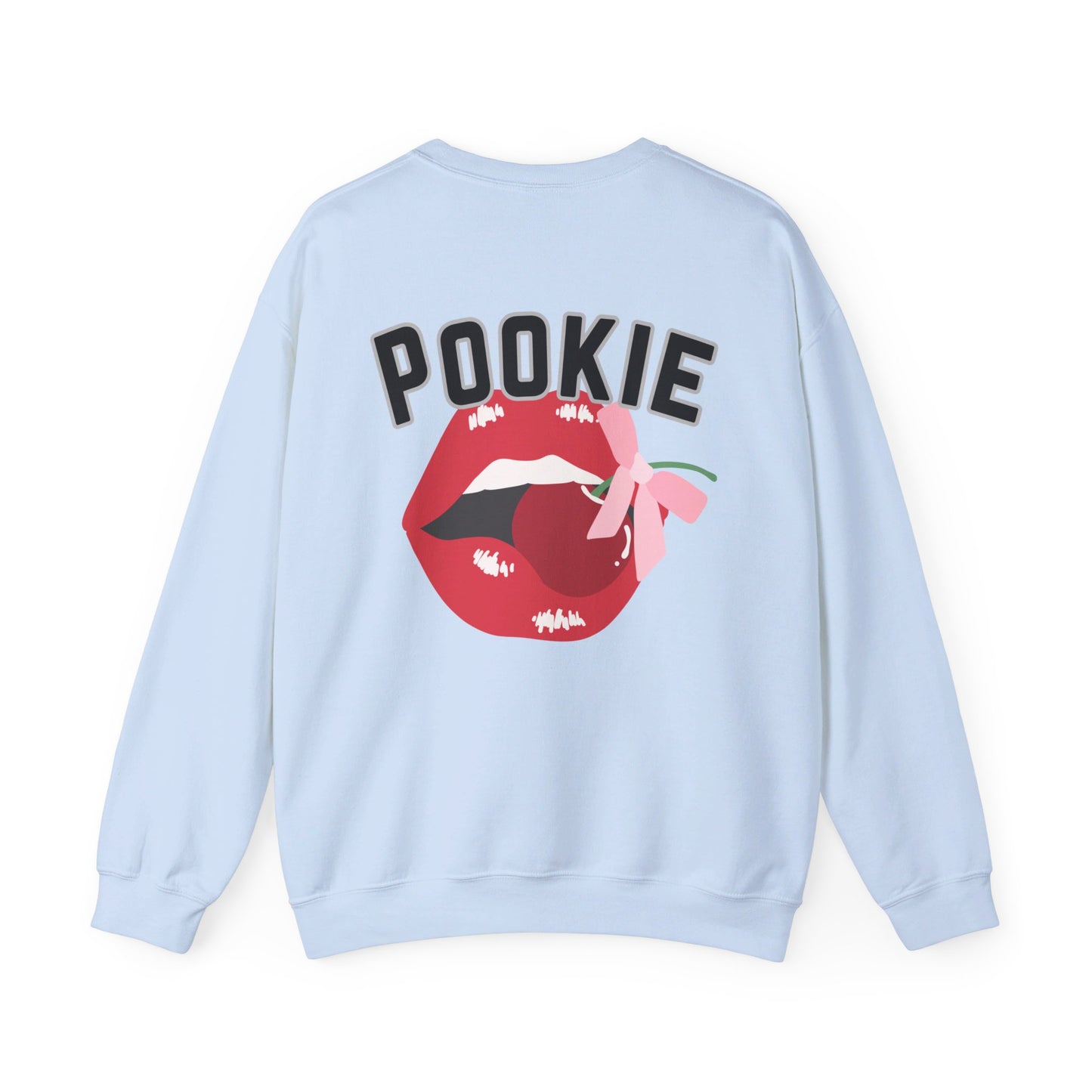 Pookie coquette lip and cherry shirt Unisex Heavy Blend™ Crewneck Sweatshirt, is looking fire tonight, great coquette style shirt for teens back to school birthdays and Christmas sweatshirt