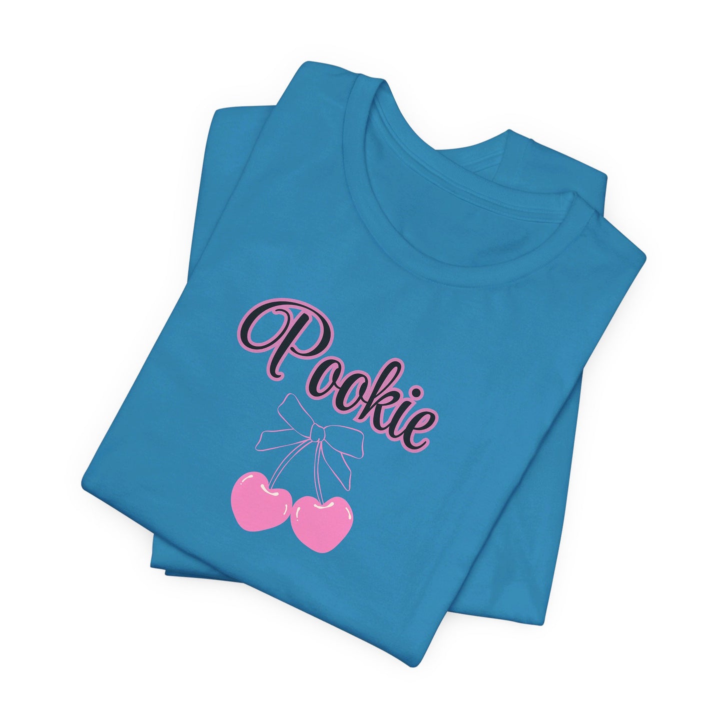 Pookie coquette style cherries Unisex Jersey Short Sleeve Tee, great shirt for teens, birthdays, Christmas, and back to school