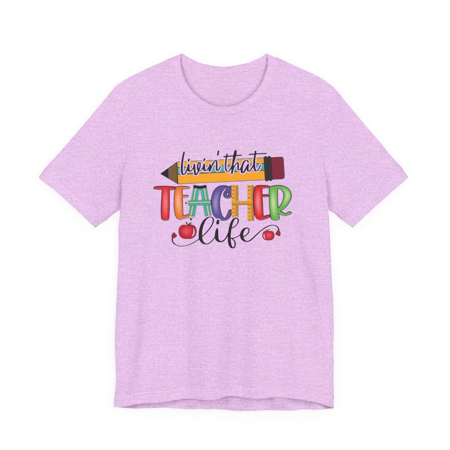 Teacher Life Unisex Jersey Tee, Fun Teacher Shirt, Back to School Gift, Classroom Apparel, Educator Pride T-shirt, Colorful Teacher Graphic