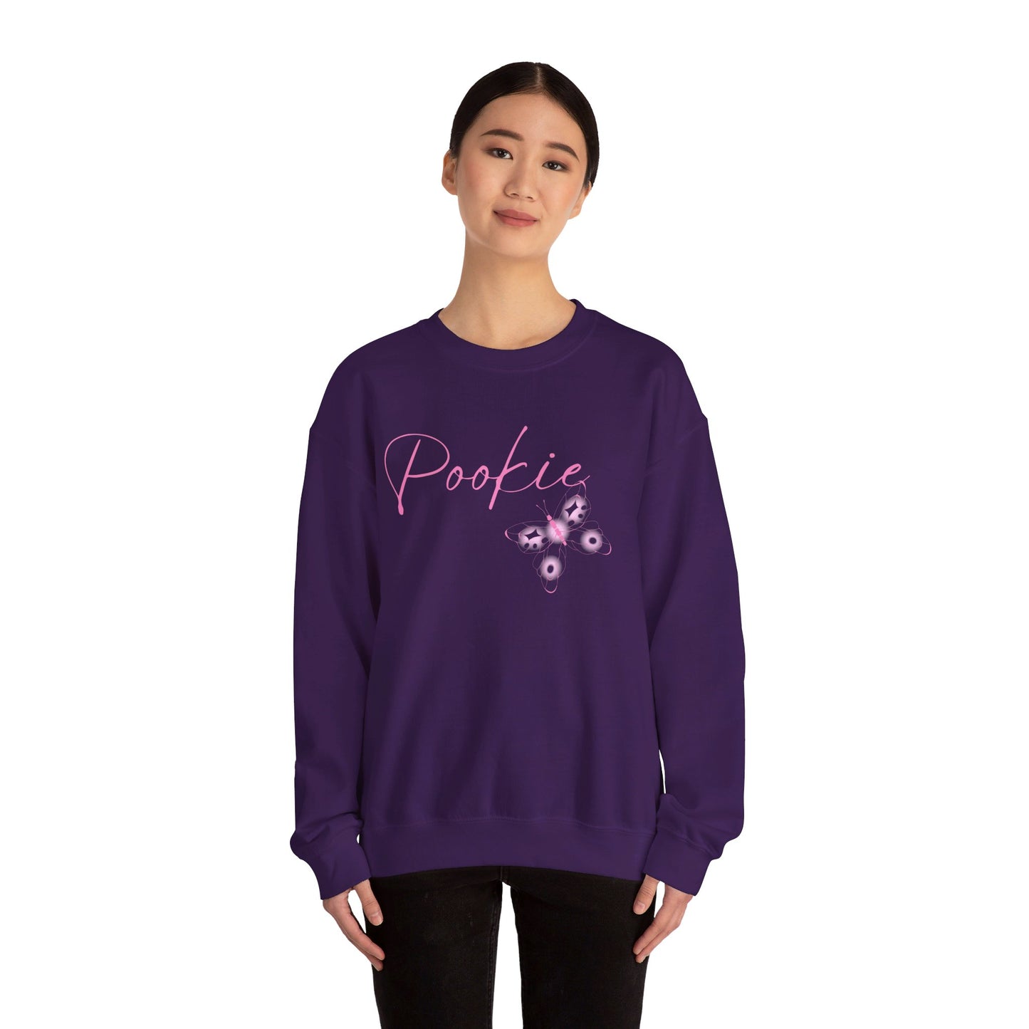 Pookie coquette butterfly shirt Unisex Heavy Blend™ Crewneck Sweatshirt, great coquette style shirt for teens back to school birthdays and Christmas sweatshirt