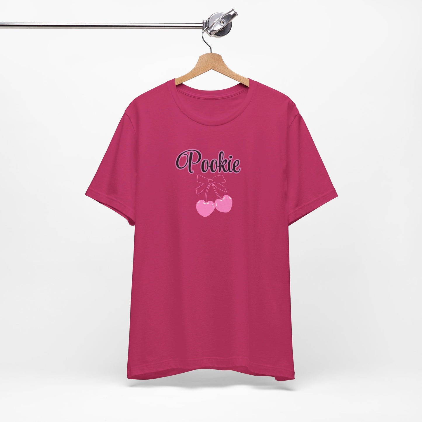 Pookie coquette style cherries Unisex Jersey Short Sleeve Tee, great shirt for teens, birthdays, Christmas, and back to school