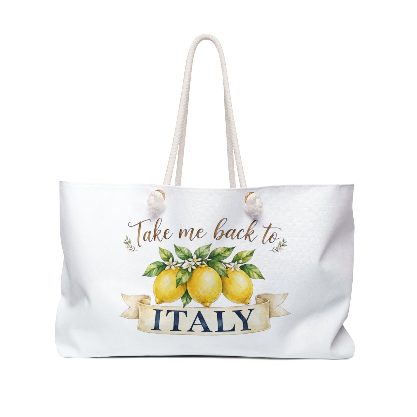 Take Me Back to Italy Weekender Bag — Lemon Travel Tote