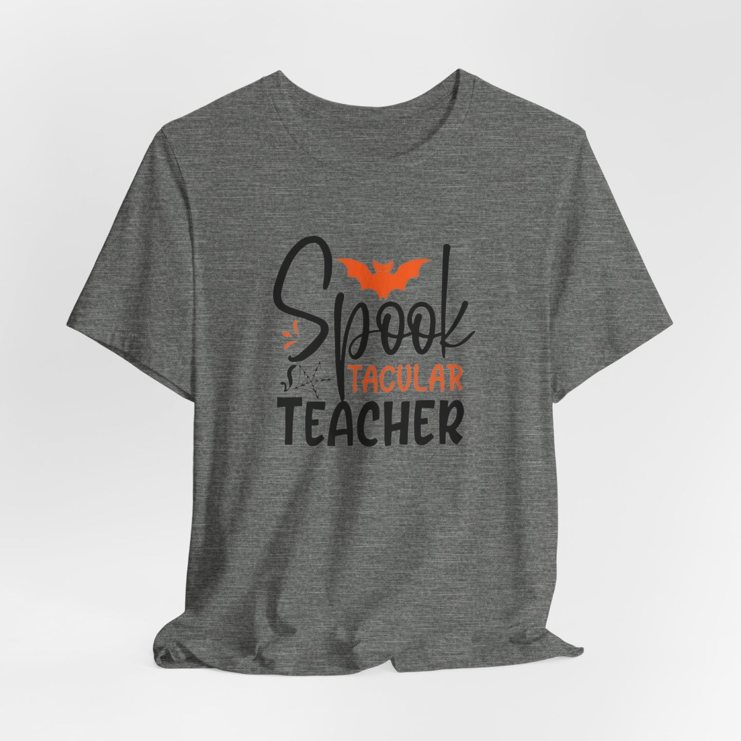 Teachers Halloween pumpkin, patch, Unisex Jersey Short Sleeve Tee, spectacular teacher, teacher, Halloween shirts