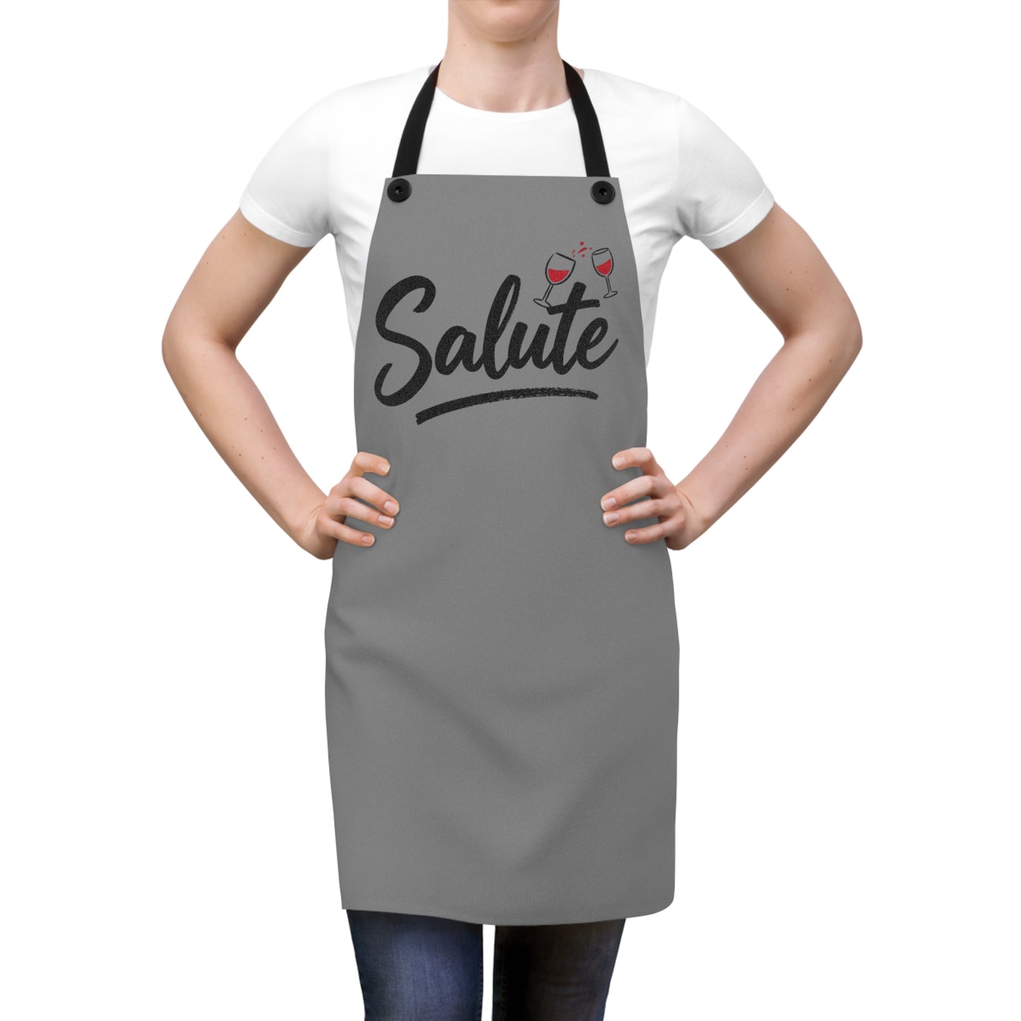 Salute Wine Apron — Cheers Cooking Apron for Wine Lovers