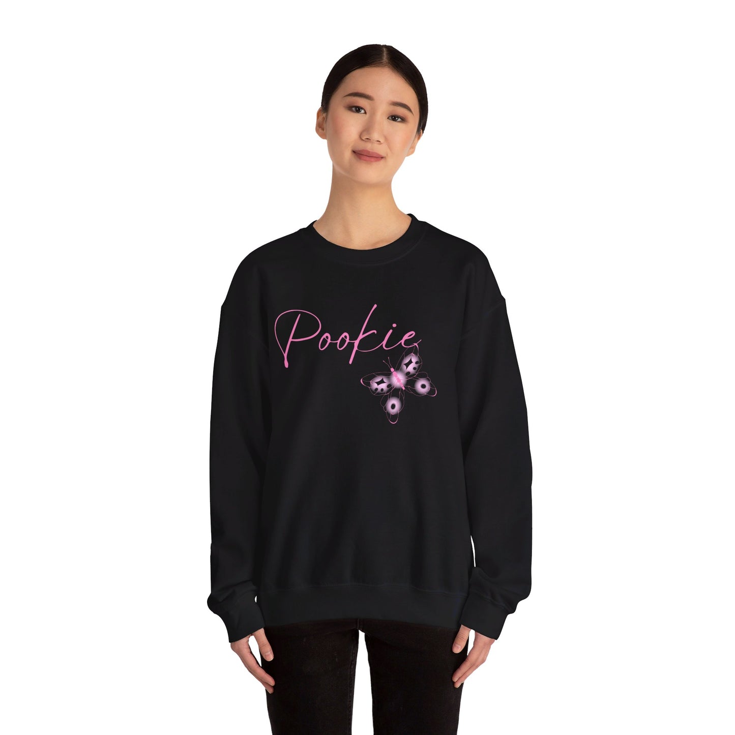 Pookie coquette butterfly shirt Unisex Heavy Blend™ Crewneck Sweatshirt, great coquette style shirt for teens back to school birthdays and Christmas sweatshirt