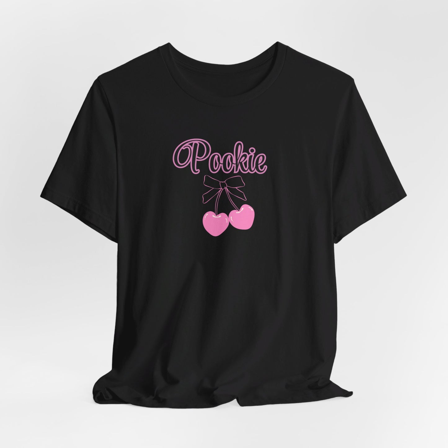 Pookie coquette style cherries Unisex Jersey Short Sleeve Tee, great shirt for teens, birthdays, Christmas, and back to school