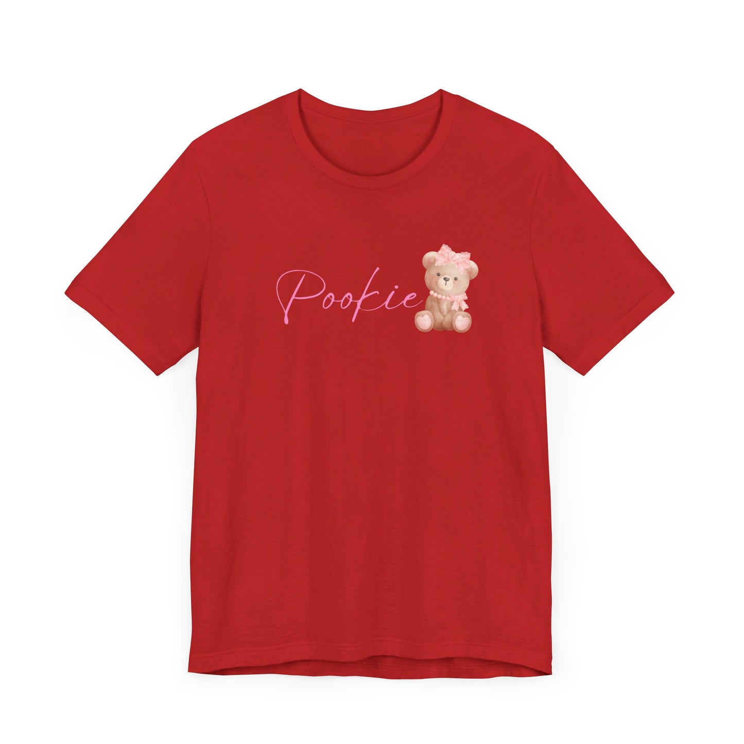 Pookie bear coquette style Unisex Jersey Short Sleeve Tee, great shirt for teens, birthdays, Christmas, and back to school