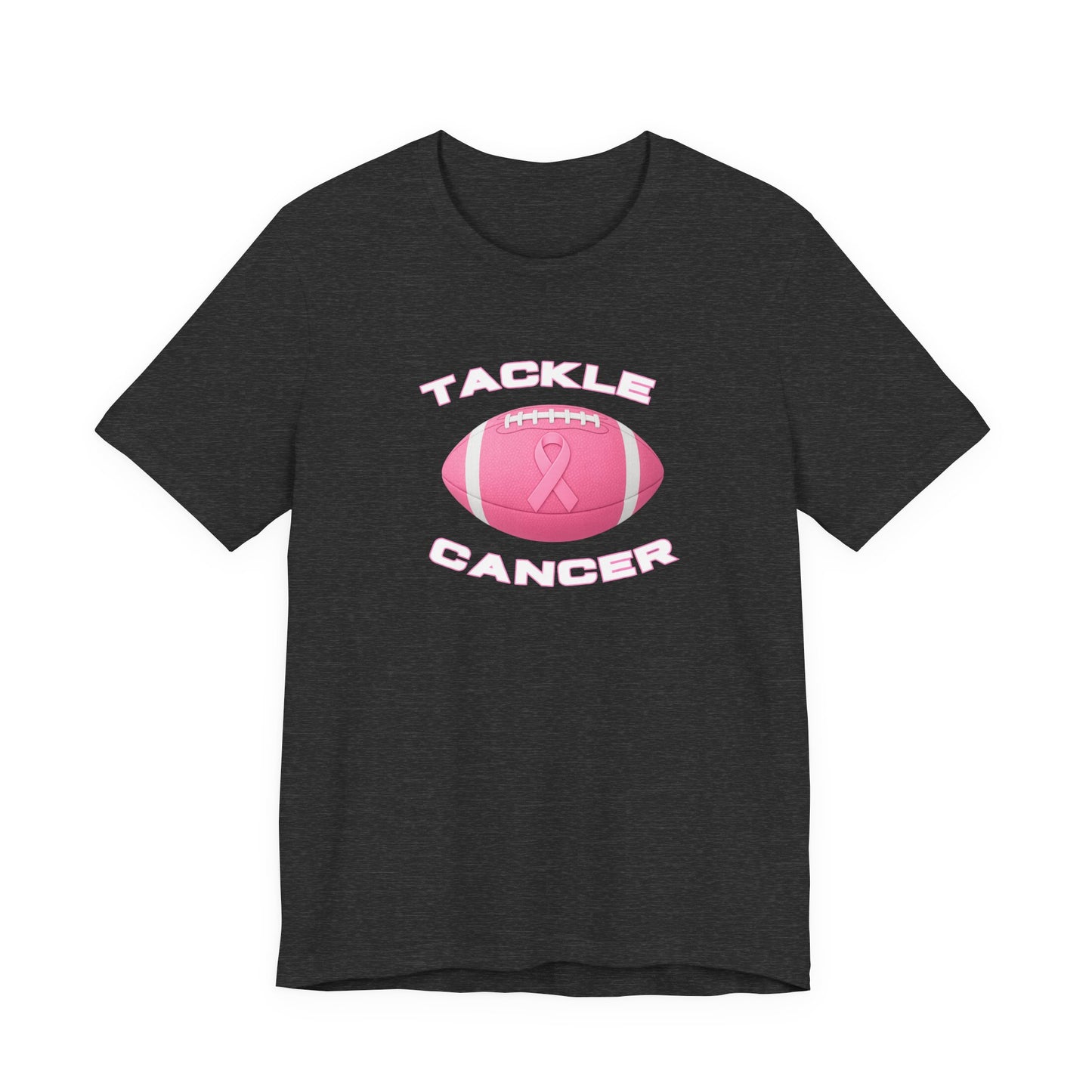 Tackle Cancer Awareness Tee, Unisex Pink Ribbon T-Shirt, Football Support Shirt, Gift for Cancer Fighters, Breast Cancer Awareness Apparel