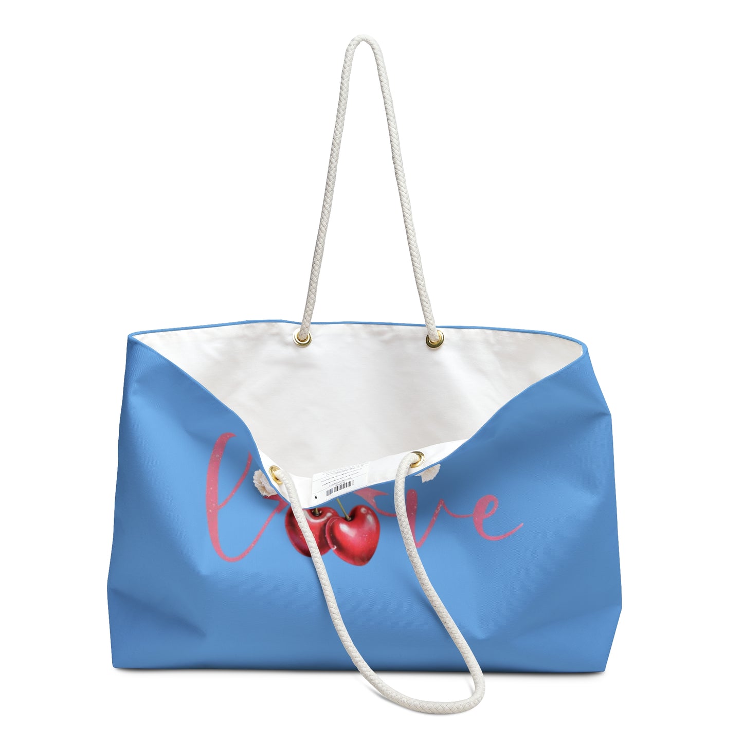 Love Cherry  hearts and bows Coquette Weekender Bag, Tote for Travel, Overnight Bag, Weekender, Carry-On Luggage, Floral Print