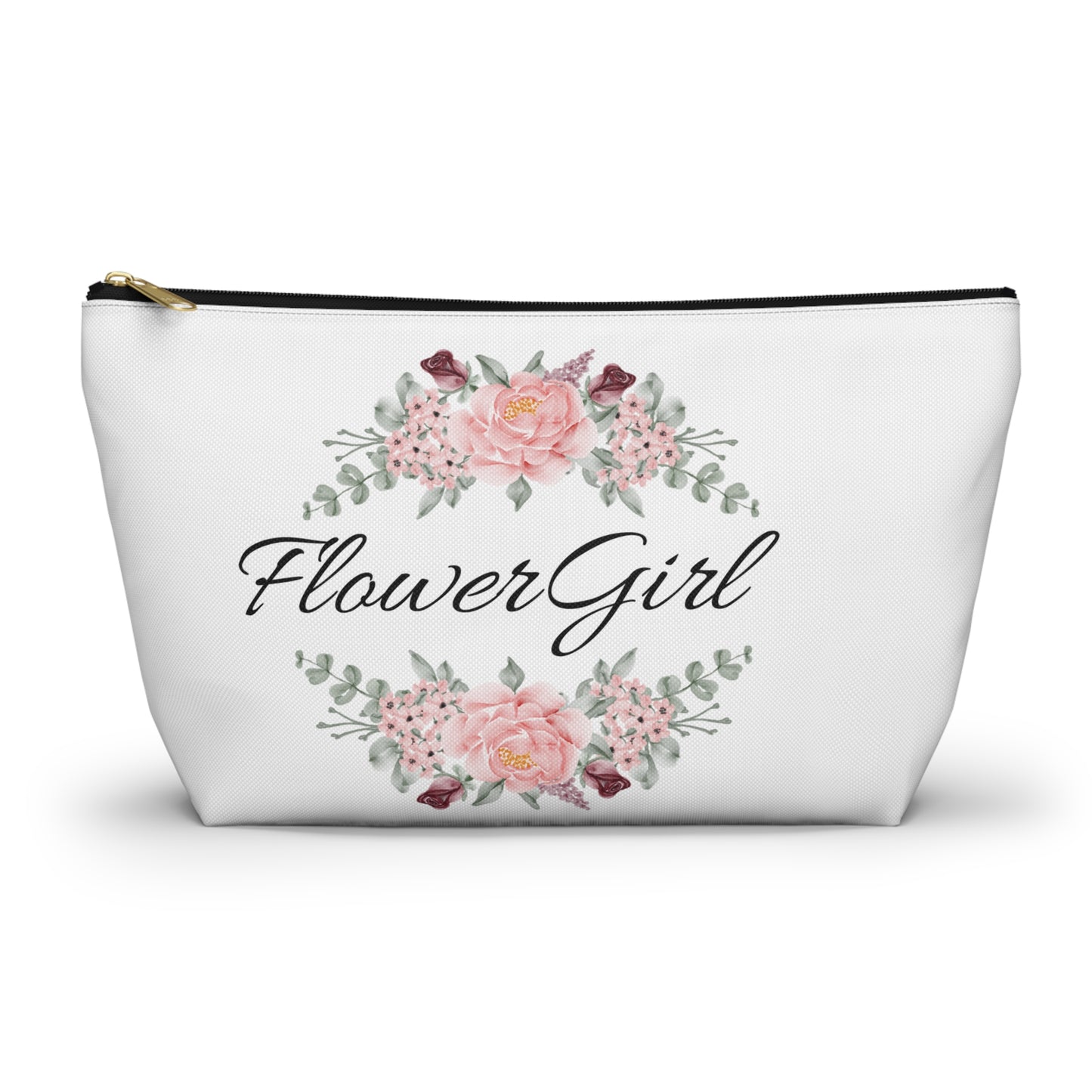 Flower girl, , wedding favor, toiletry bag , makeup bag , accessory bag flower, girl, bridal gifts bags