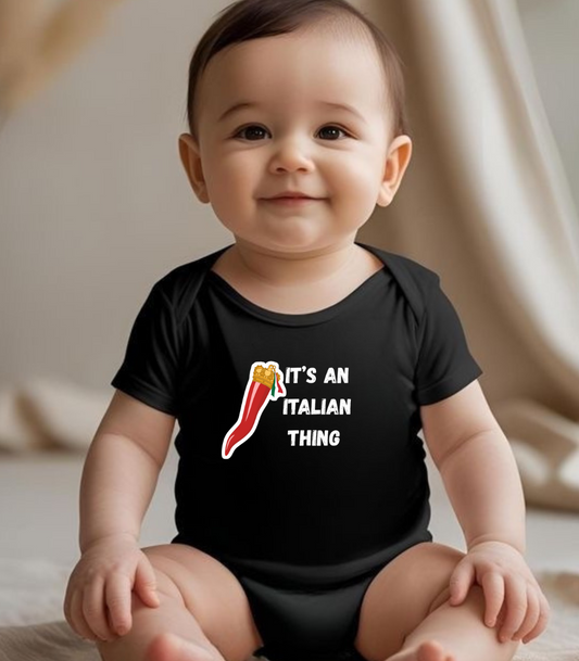 Italian cornicello  Baby Bodysuit, Funny Infant One , Cute Baby Outfit, Gift for New Parents, Chili Pepper Baby Clothes