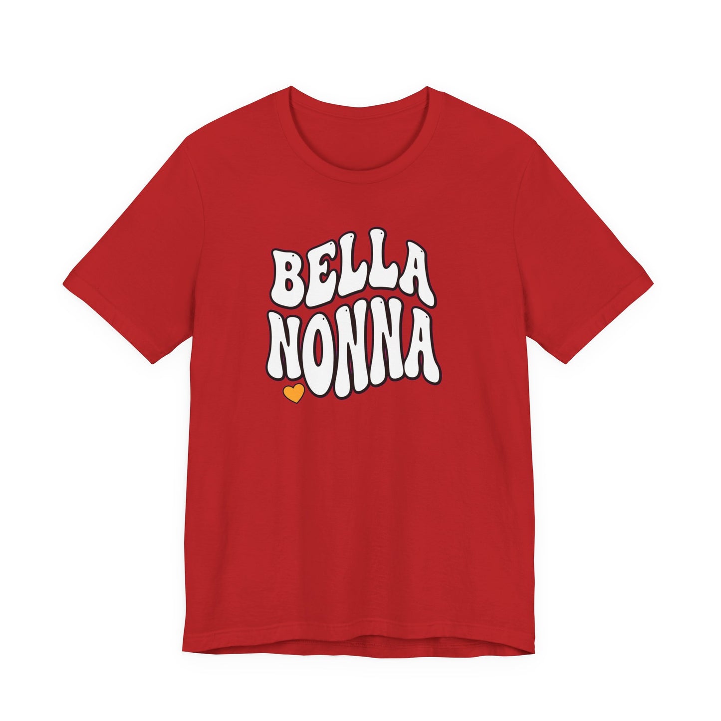 Bella Nonna T-Shirt — Retro Script Grandma Tee with Heart