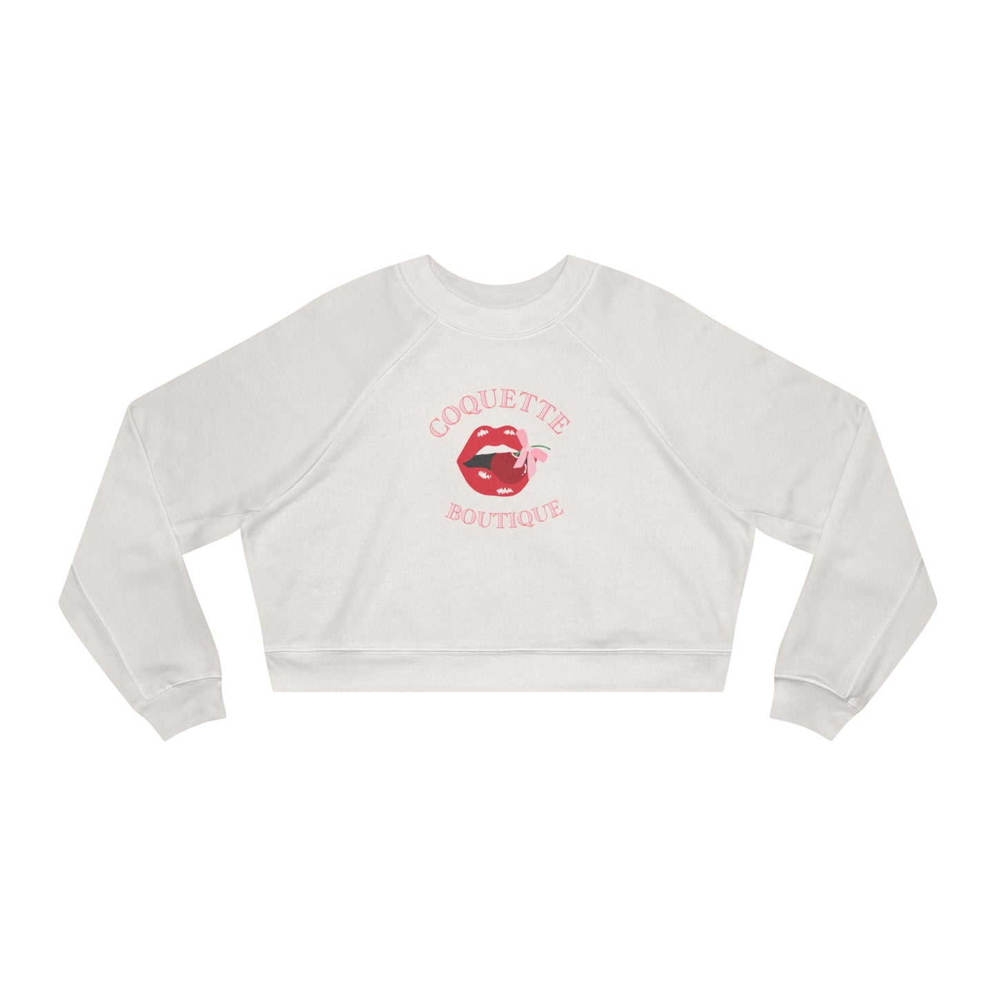 Coquette boutique Cherry Cropped Pullover, Coquette Fleece Shirt Valentines, Women's Boutique Sweater, Valentine's Day ,Casual Valentine