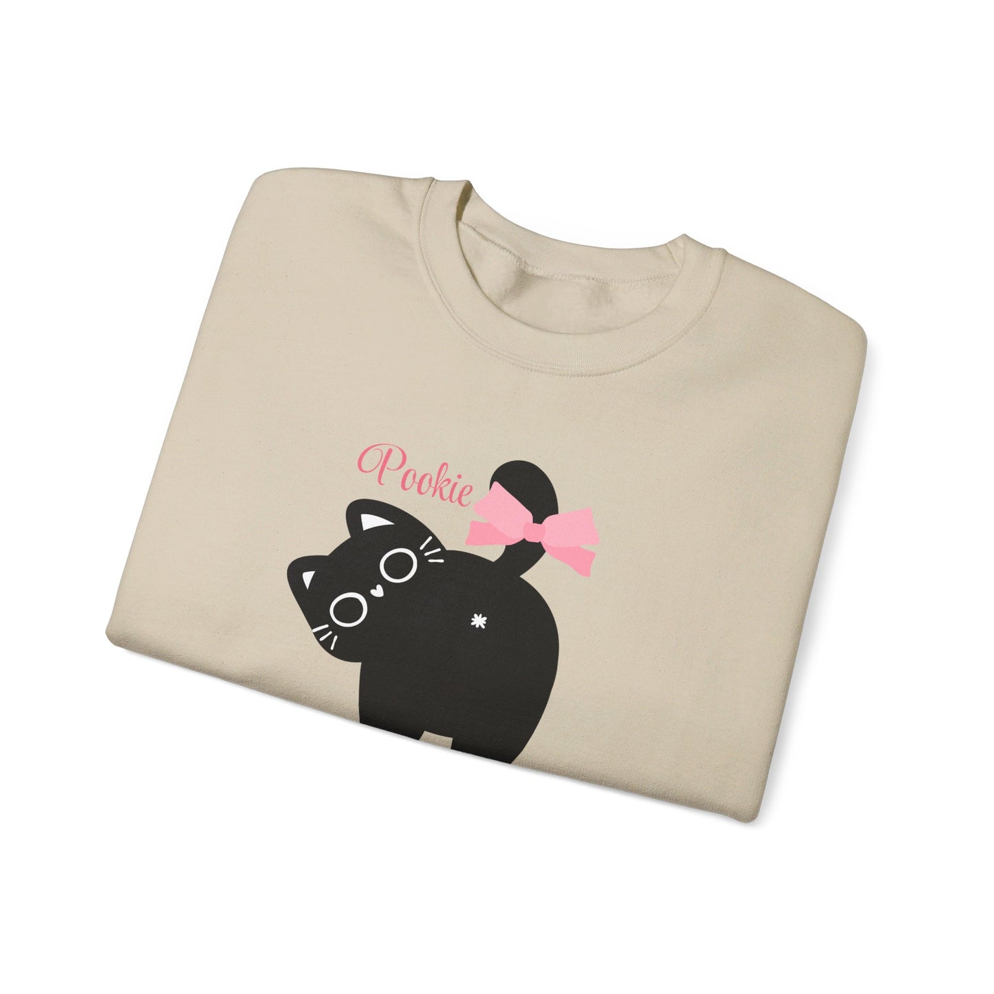 Pookie coquette cat shirt Unisex Heavy Blend™ Crewneck Sweatshirt, great coquette style shirt for teens back to school birthdays and Christmas sweatshirt