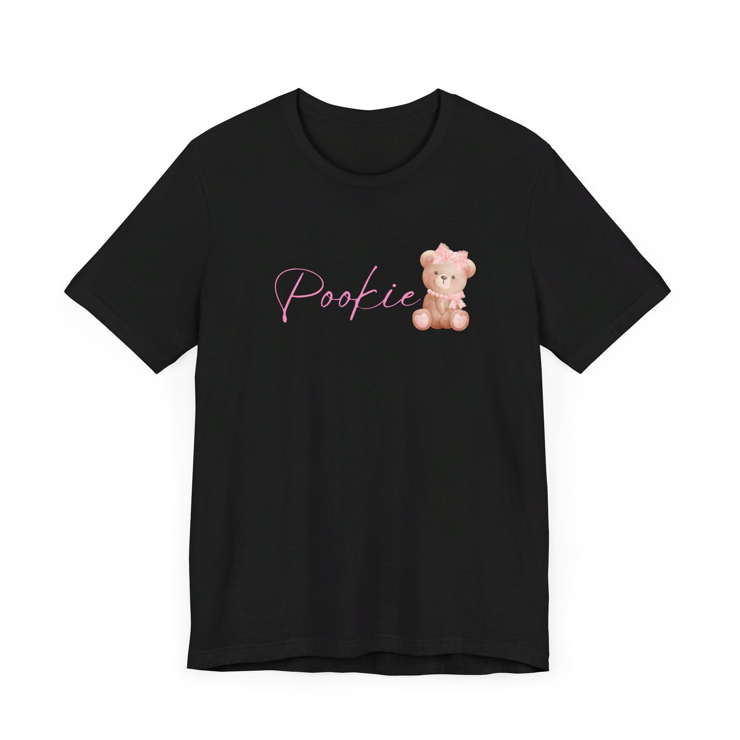 Pookie bear coquette style Unisex Jersey Short Sleeve Tee, great shirt for teens, birthdays, Christmas, and back to school