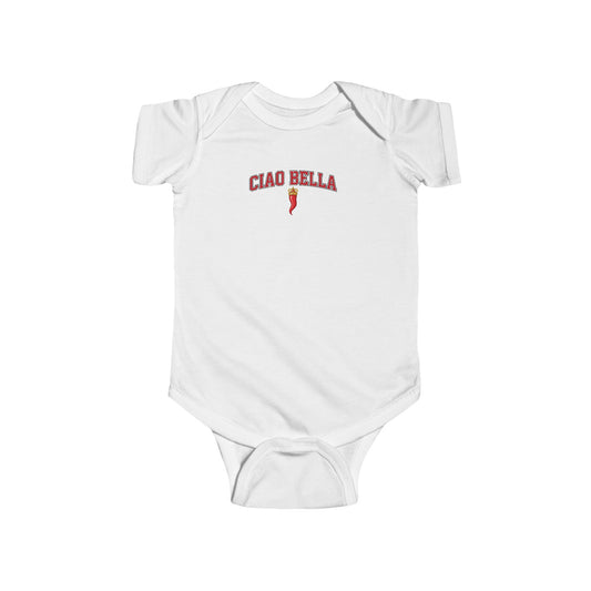 Ciao Bella Baby Bodysuit – Cute Italian Chili Graphic Infant Onesie
