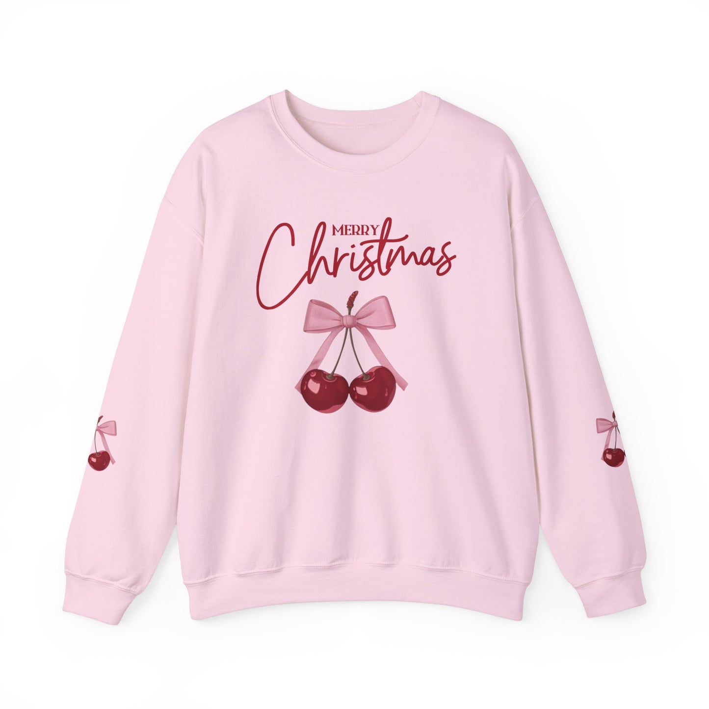 Christmas Coquette Cherry Sweatshirt, Holiday Crewneck Jumper, Xmas Cherry Design, Festive Winter Pullover, Unisex Christmas Sweater