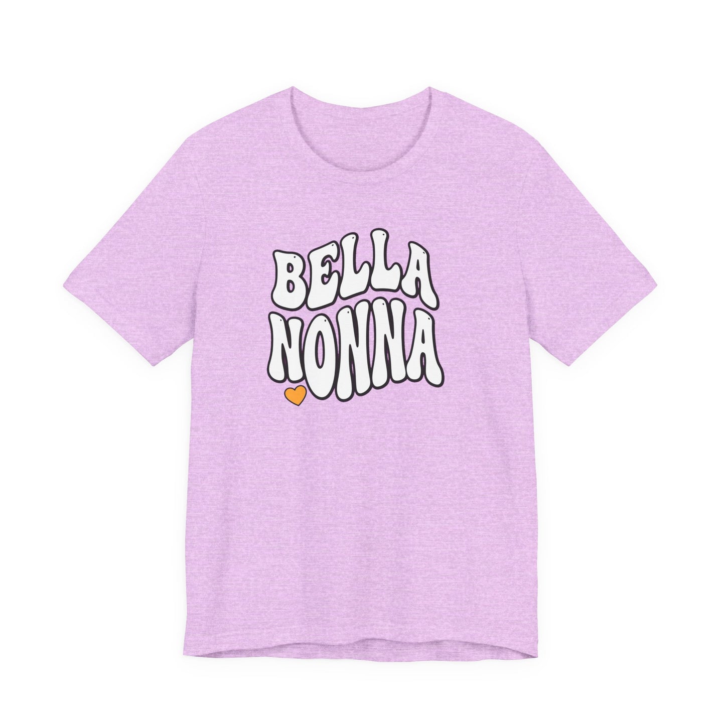 Bella Nonna T-Shirt — Retro Script Grandma Tee with Heart