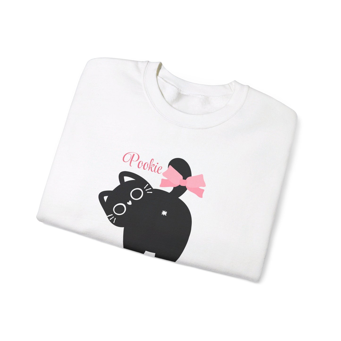 Pookie coquette cat shirt Unisex Heavy Blend™ Crewneck Sweatshirt, great coquette style shirt for teens back to school birthdays and Christmas sweatshirt
