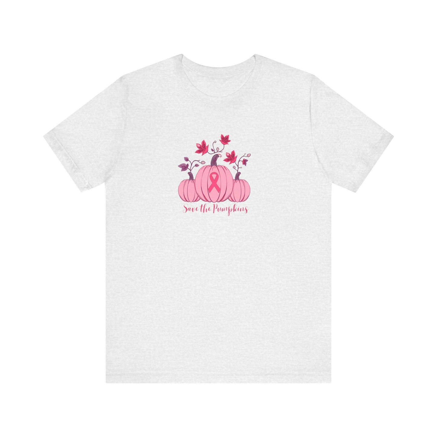 Pink Pumpkin Awareness Tee - Breast Cancer Awareness Month T-Shirt, Fall Fashion, Unisex Short Sleeve Shirt, Gift for Her