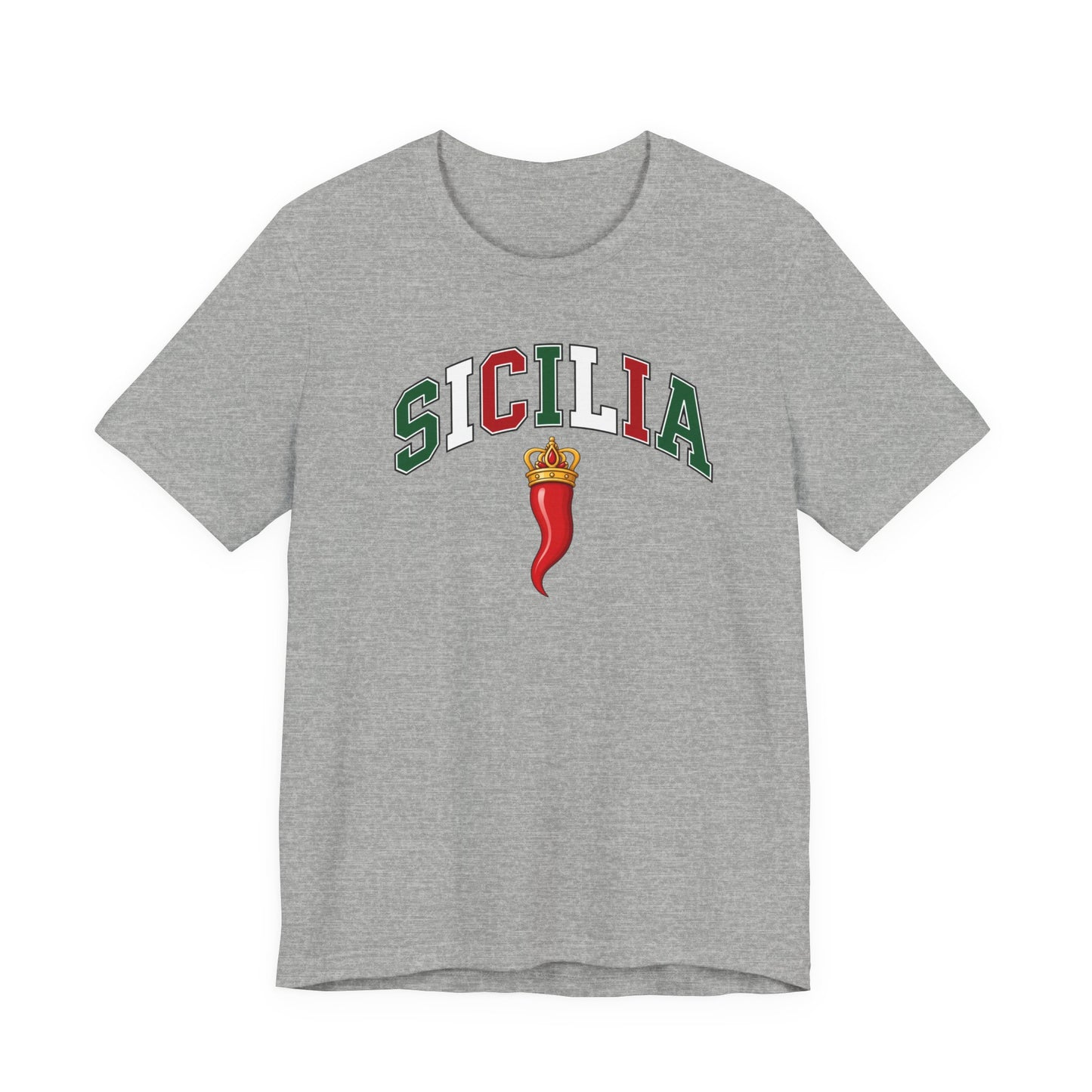 Sicilia Graphic Tee — Italian Sicily Shirt with Corno Charm