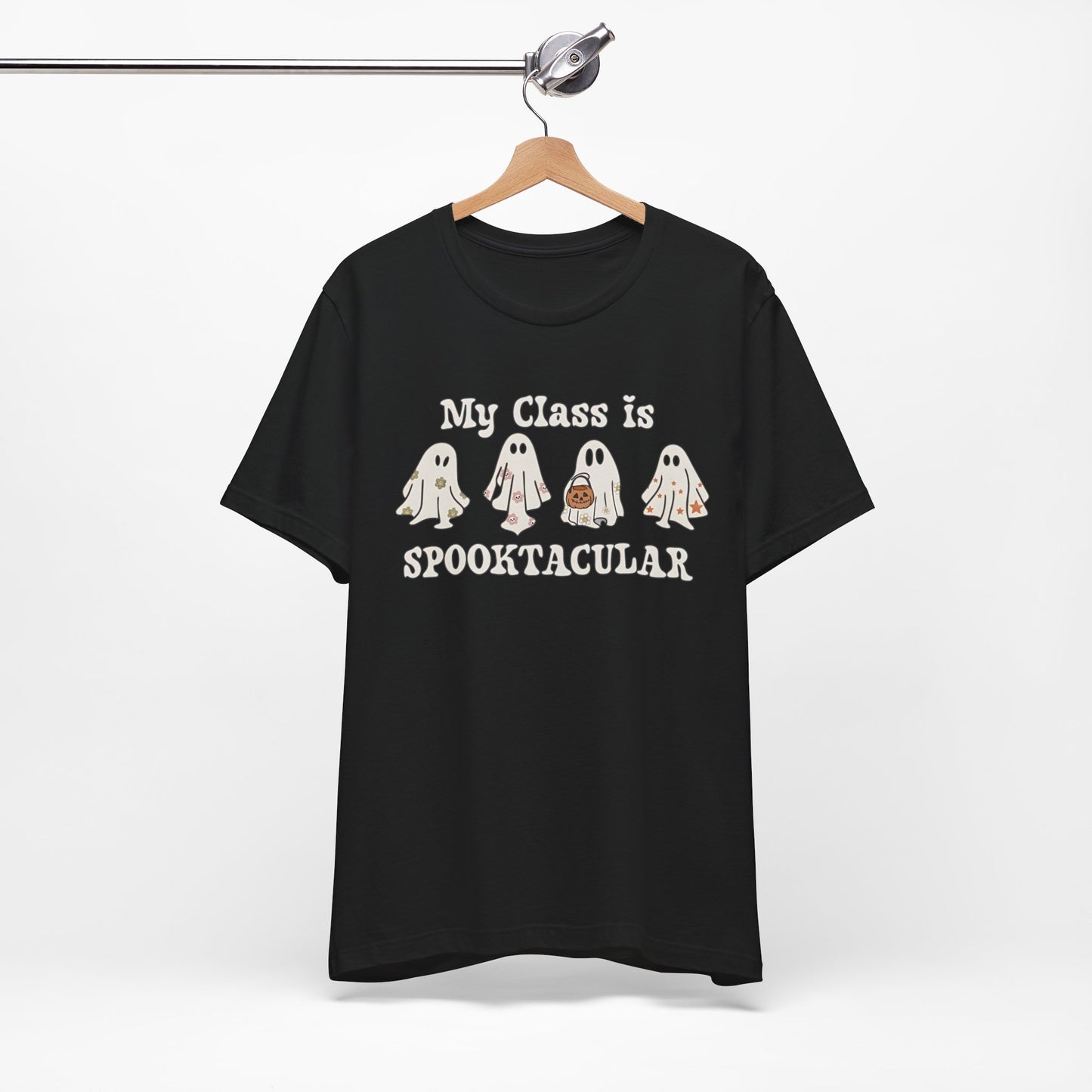 Teachers spooky class patch, Unisex Jersey Short Sleeve Tee, I teach cutest pumpkins in the patch shirt for teacher, Halloween shirts. Men and women teacher shirts