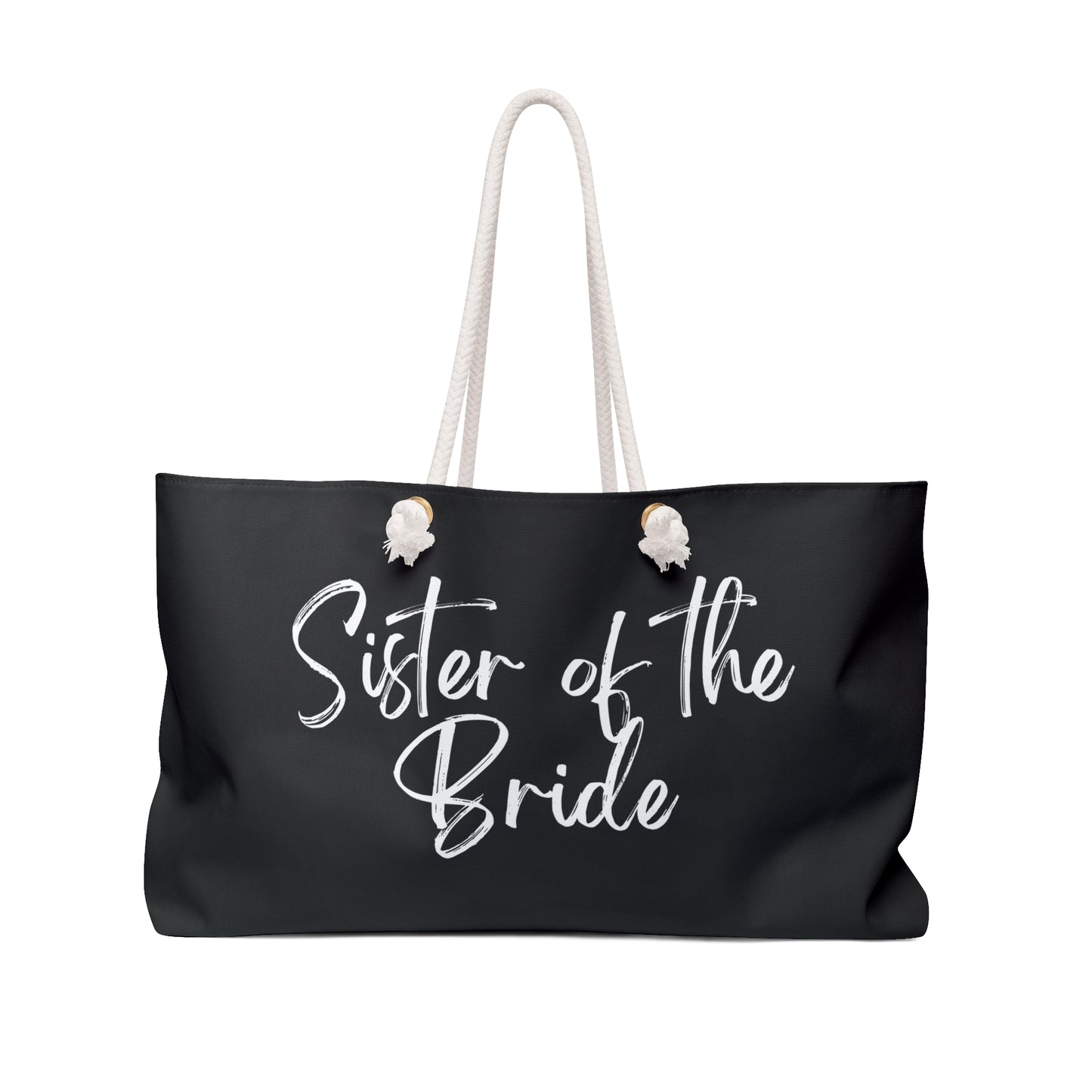 Sister of the bride Weekender Bag, overnight bridal party bag, wedding party gift bags, sister tote bag