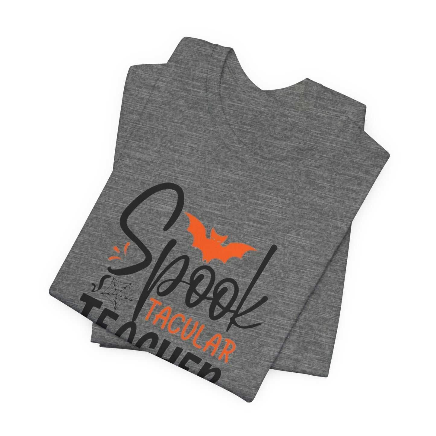 Teachers Halloween pumpkin, patch, Unisex Jersey Short Sleeve Tee, spectacular teacher, teacher, Halloween shirts