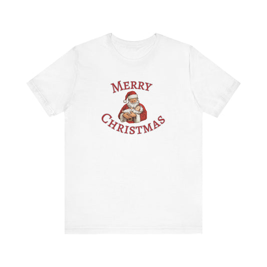 Santa Claus Illustration Merry Christmas T-Shirt | Holiday Graphic Tee