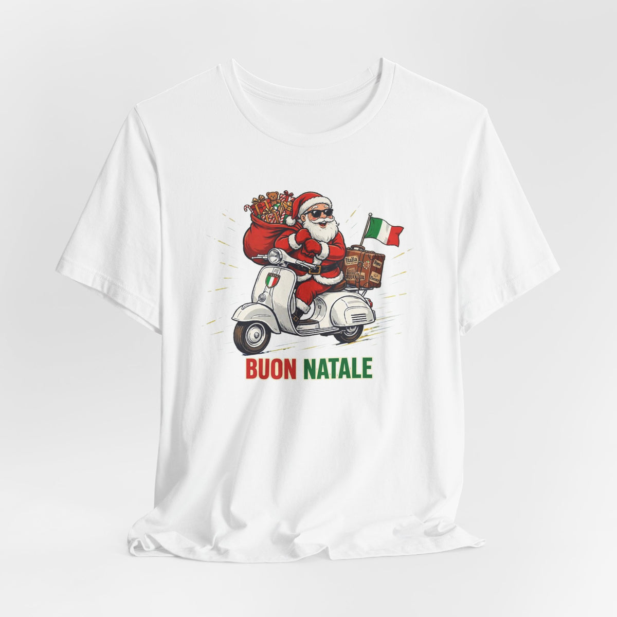Buon Natale Scooter Santa T-Shirt — Italian Christmas Tee