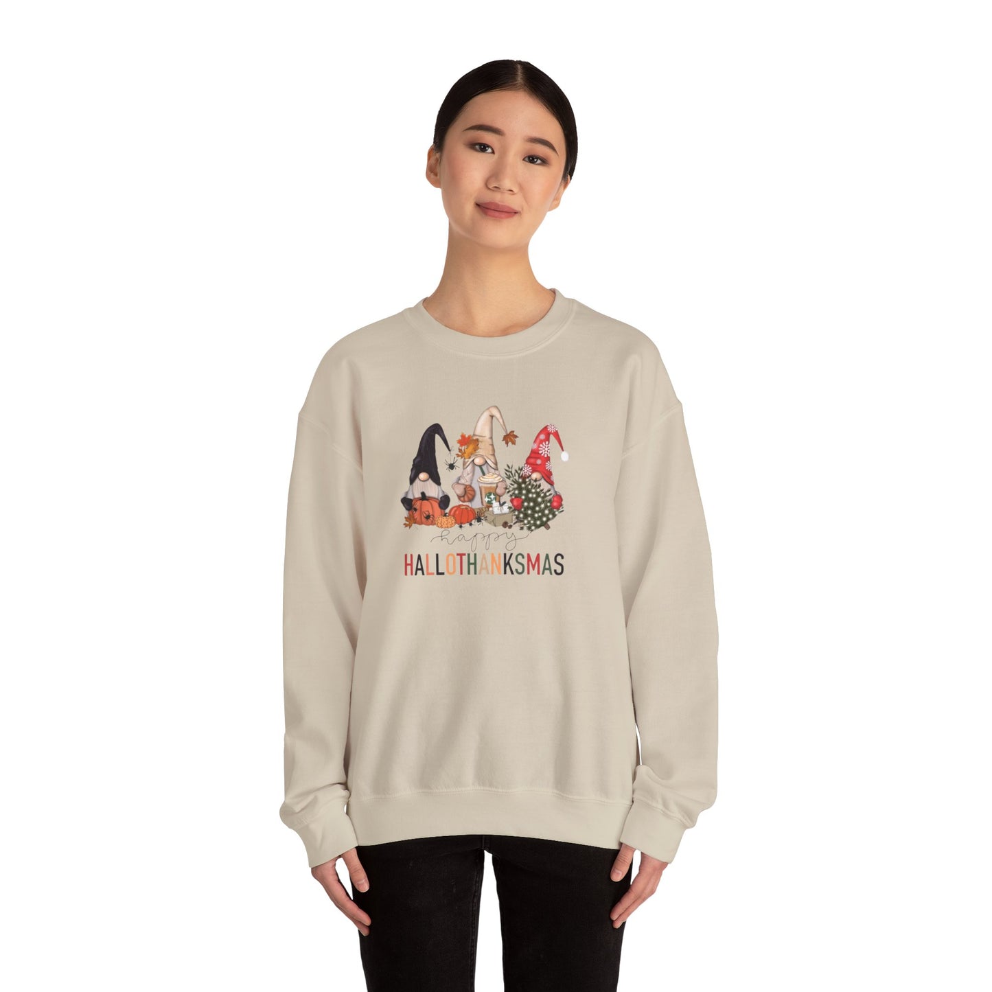 HalloThanksMas Shirt, Holiday Season Shirt, Holiday Gnome Shirt, Halloween Shirt, Thanksgiving Shirt, Christmas Shirt, Holiday Season Gift, fall sweatshirt