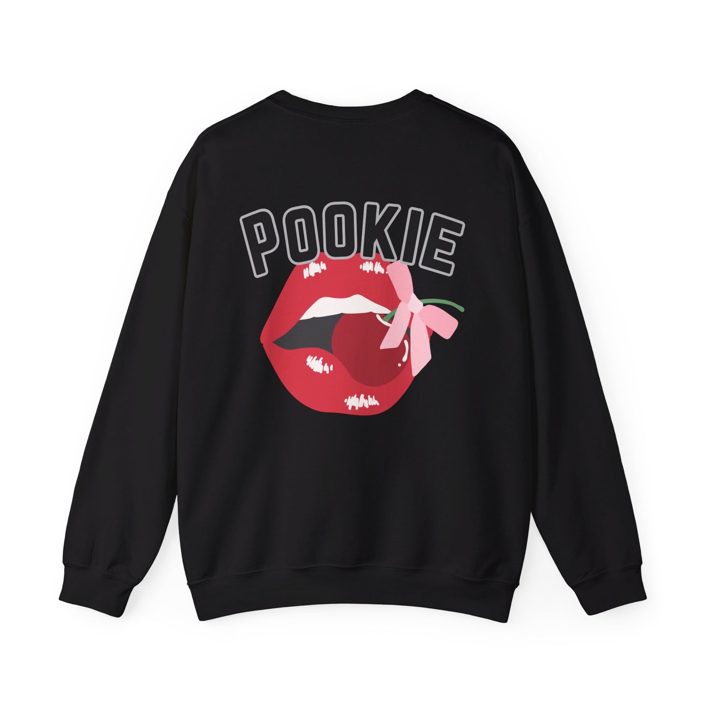 Pookie coquette lip and cherry shirt Unisex Heavy Blend™ Crewneck Sweatshirt, is looking fire tonight, great coquette style shirt for teens back to school birthdays and Christmas sweatshirt