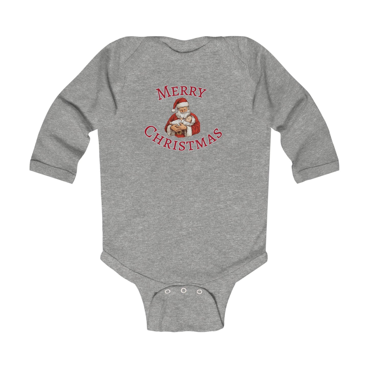 Merry Christmas Santa graphic Infant Bodysuit | Christmas baby long sleeve