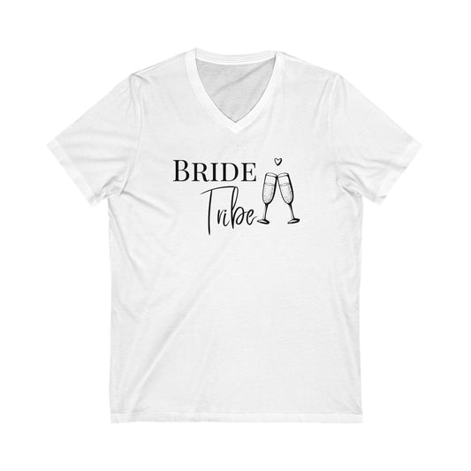 bride tribe Jersey Short Sleeve V-Neck Tee, bridal shirt, engagement gifts, bridal shower bachelorette shirt, bridal party shirts