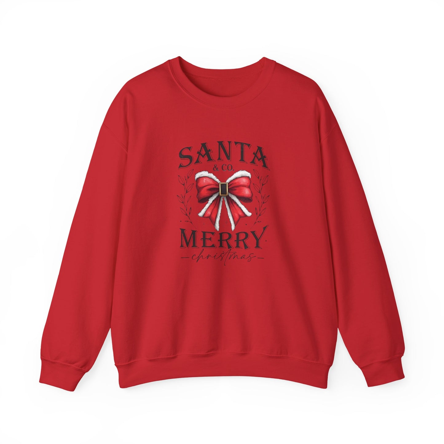 Santa Merry bow Sweatshirt | Christmas holiday crewneck