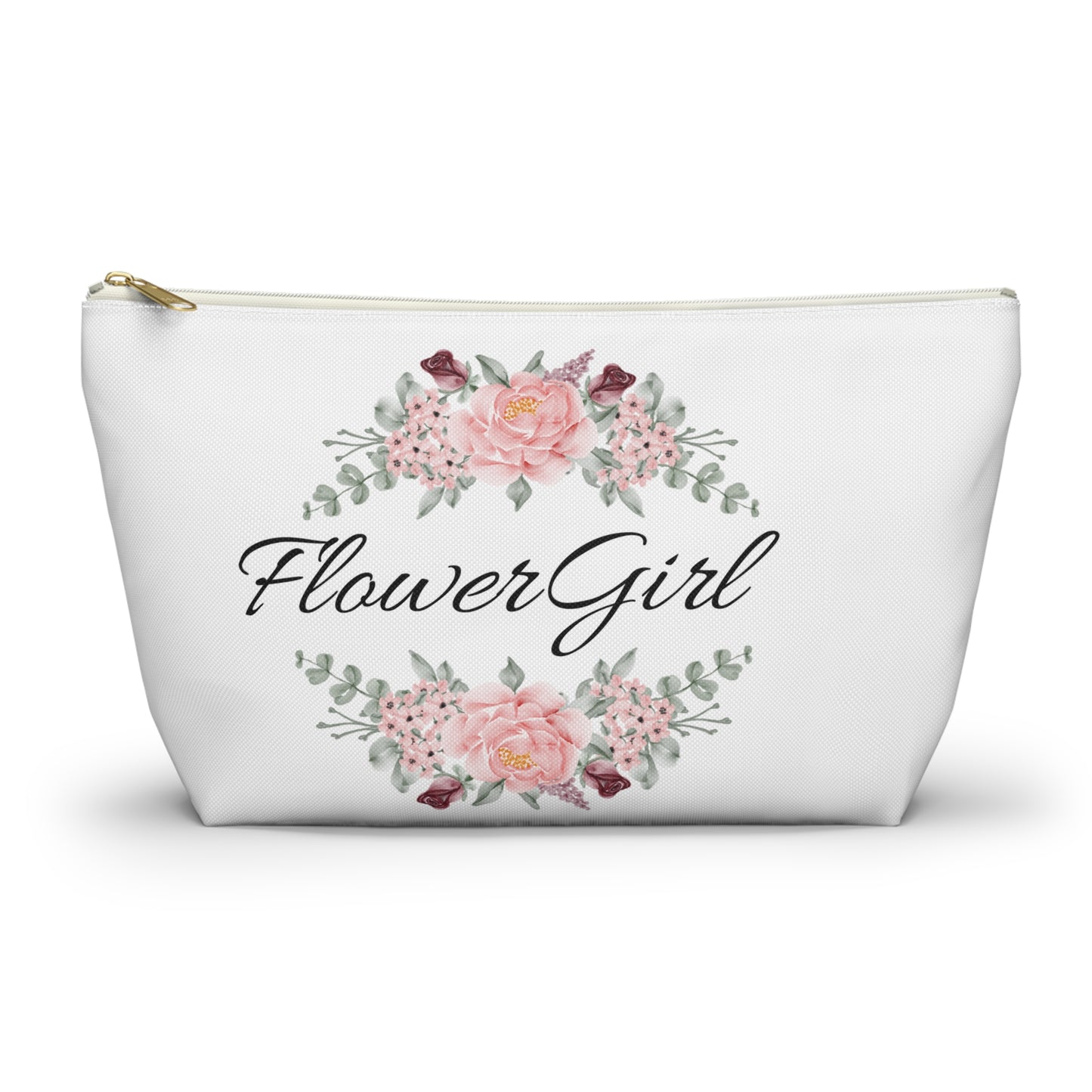 Flower girl, , wedding favor, toiletry bag , makeup bag , accessory bag flower, girl, bridal gifts bags
