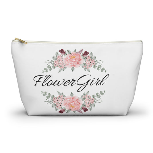 Flower girl, , wedding favor, toiletry bag , makeup bag , accessory bag flower, girl, bridal gifts bags