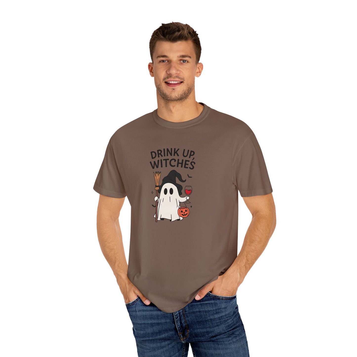Ghostly Halloween T-Shirt, Unisex Tee, Spooky Costume Shirt, Fall Apparel, Witchy Vibes, Drink Up Witches Design