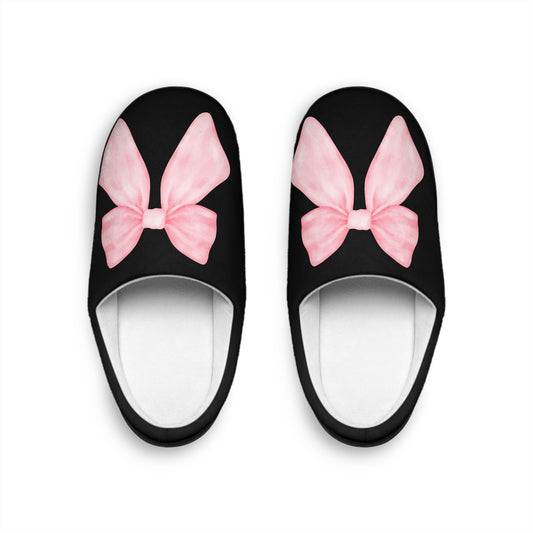 Pink bow Slippers, Preppy Coquette Style Slippers , Indoor Slippers Gift, Comfy House Shoes, Cute Slip Ons, Cozy Bedroom Slides